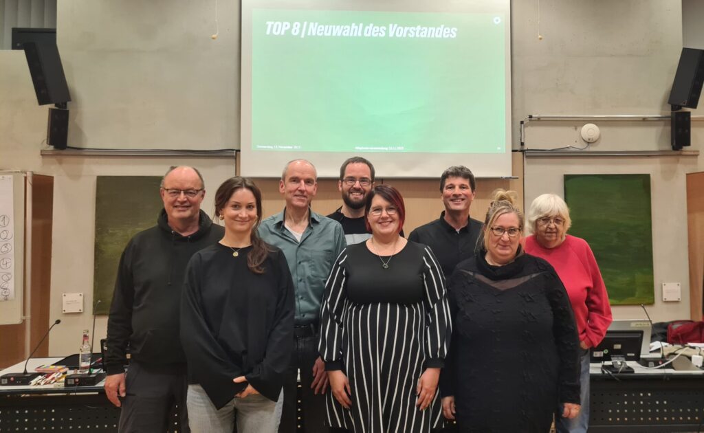8 Personen der Grünen Hennef, die gemeinsam den neuen Vorstand bilden.